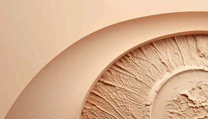 Textured wall design featuring circular patterns in modern interior space abstract art minimalist aesthetic