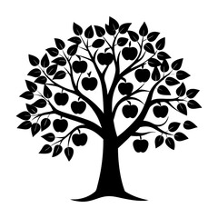 Obraz premium Apple Tree Silhouette vector illustration