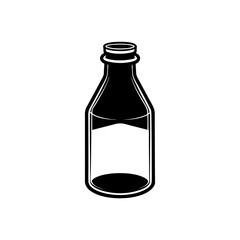 vintage milk bottle with label on white background.svg