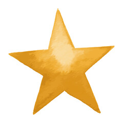 star shape icon, watercolor painted vector