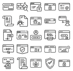 Cyber security icons in a grid