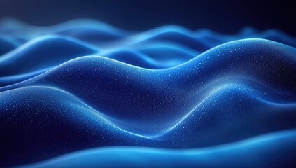 Abstract digital illustration of rippling blue waves.