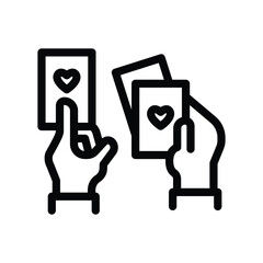 26 playing cards line icon illustration vector graphic.eps