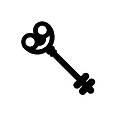 winding key for toy on white background  