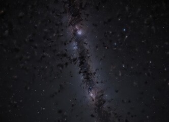 Fototapeta premium Scattered starlight across infinite dark matter , ethereal, dark, space