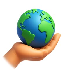 Hand Holding a Simple Globe Representing World Connectivity and Care