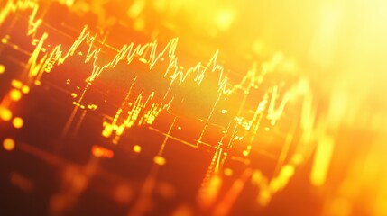 Golden Financial Data Overlay with Dynamic Graphical Elements