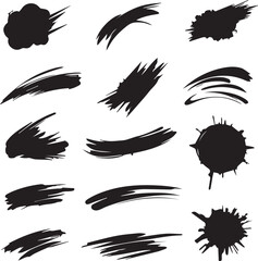 black brush strock set