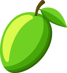 green mango isolated on white icon 