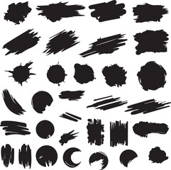 black brush strock set