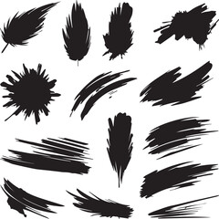 black brush strock set