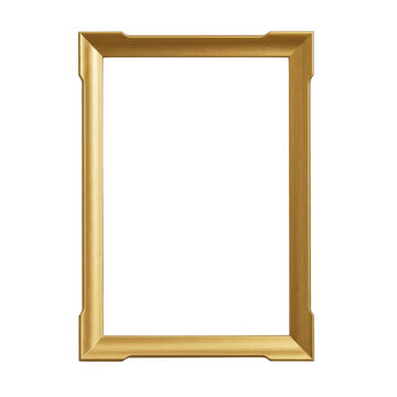 Elegant gold rectangle frame with beveled edges on a black background showcasing inner space