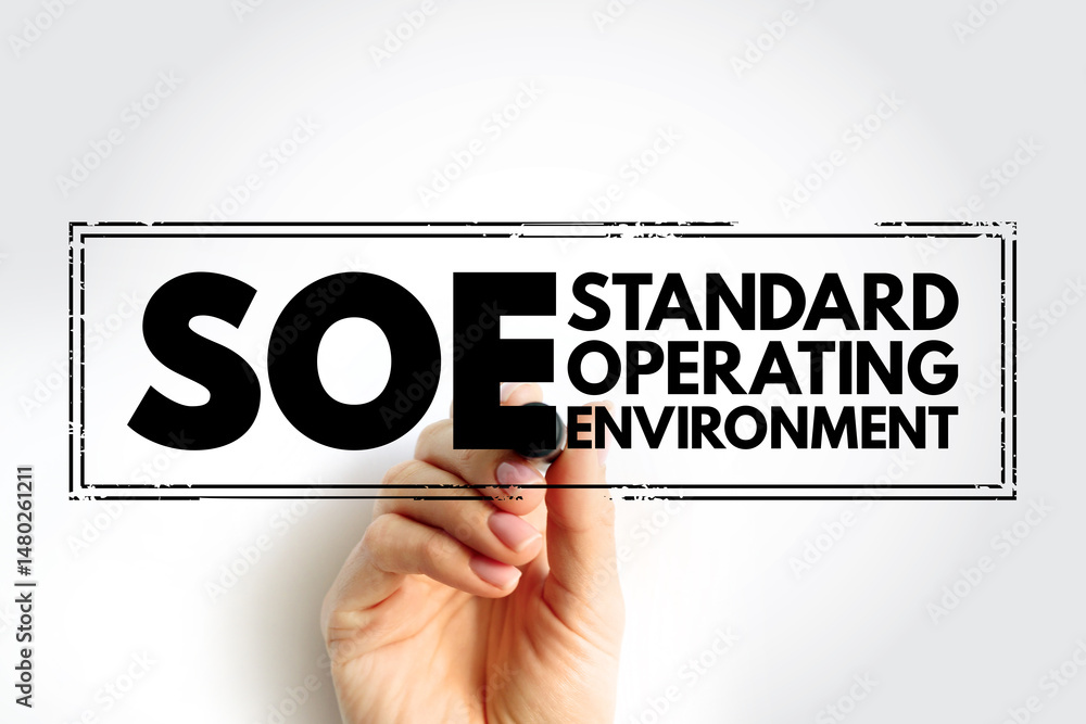 Aufkleber soe - standard operating environment is a standard implementation of an operating system and its ass