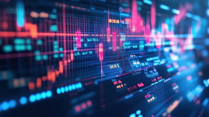 Obraz premium Colorful Data Visualization of Stock Market Trends and Analysis
