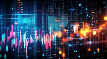 Colorful Data Visualization with Stock Market Trends and Analytics