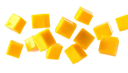 Levitating Mango Cubes with Realistic Texture
