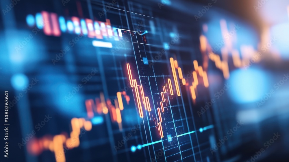 Aufkleber vibrant stock market graph with data visualization elements