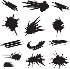 black brush strock set