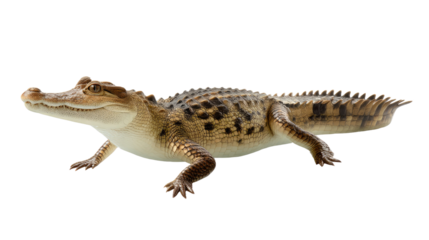 The Allure of Alligator: A captivating image of an alligator poised against a minimalist backdrop, showcasing its intricate details and powerful presence.