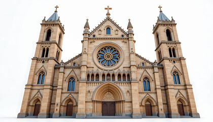 Fototapeta premium Church Building Exterior with Crosses