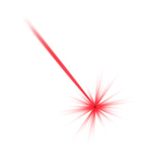 Pink horizontal laser beam. Neon line, presentation pointer. Red glow flare light effect.