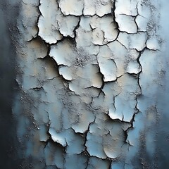 Naklejka premium Cracked, aged surface texture in muted blues and grays