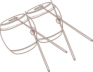 Pair of That Drums   (Klong That) clipart