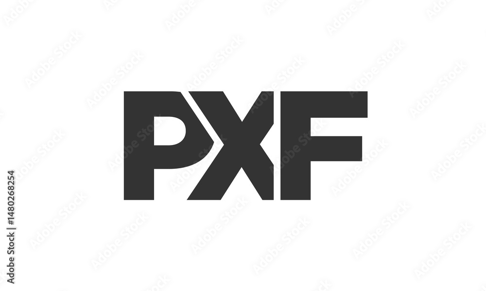 Poster pxf logo design template with strong and modern bold text. initial based vector logotype featuring s
