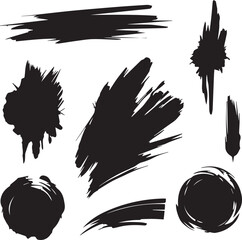 black brush strock set