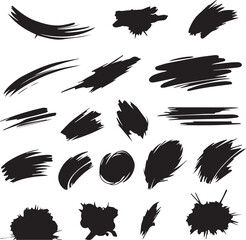 black brush strock set