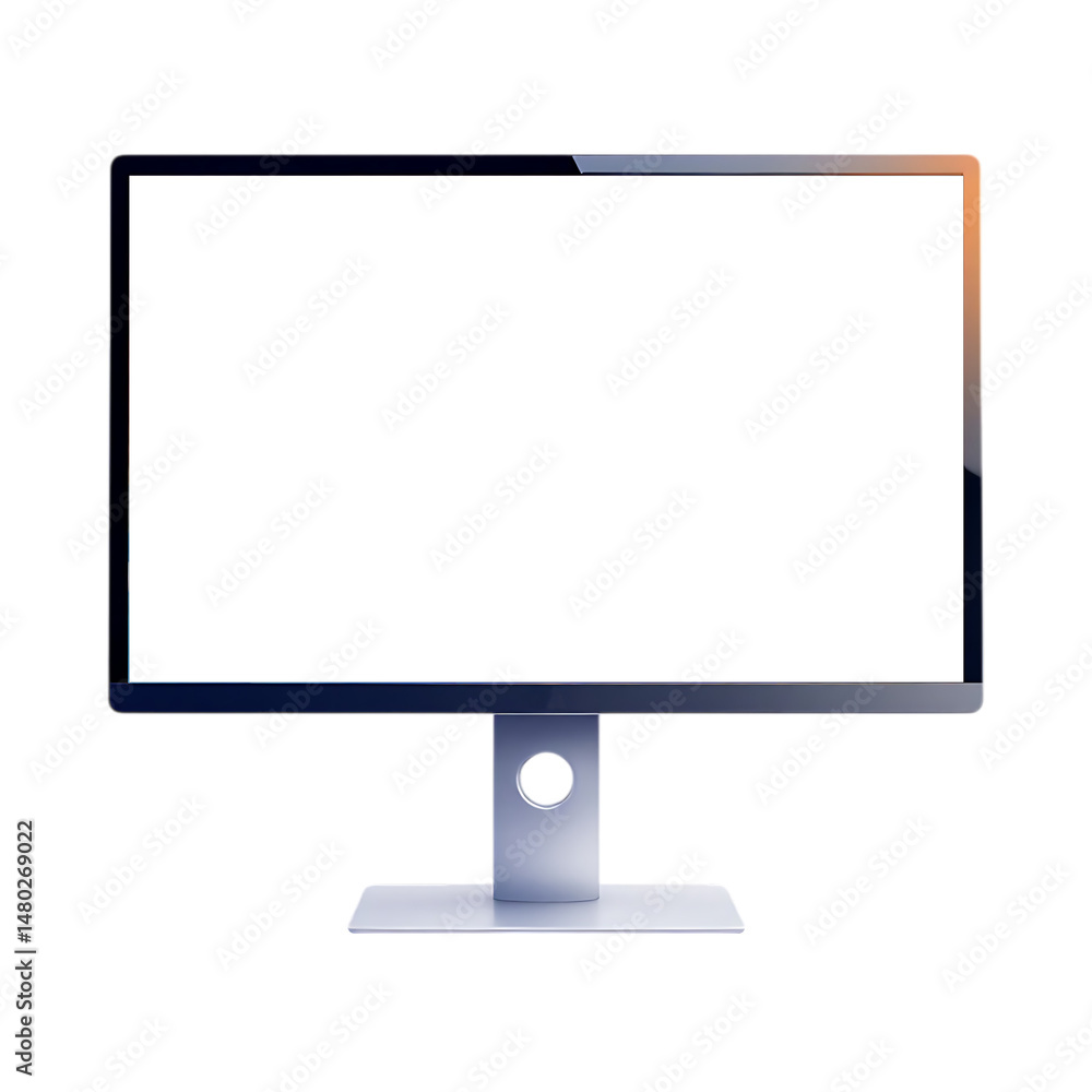 Poster modern computer monitor with blank screen.