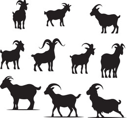 black brush goat and cow set