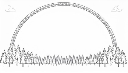 Exploring nature's beauty scenic forest landscape with an arch tranquil outdoor environment artistic illustration