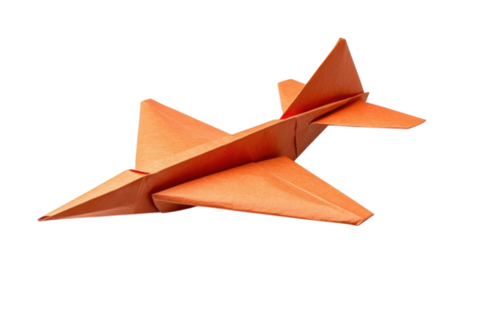 Origami Airplane Paper Plane Craft Red Flight Toy Kids Activity Fun Hobby on transparent background