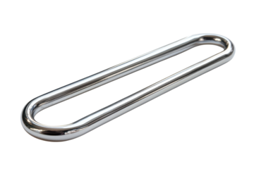 Polished Chrome U Shaped Metal Handle Modern Design Elegant Hardware Shiny on transparent background