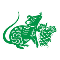 China zodiac silhouette mouse icon