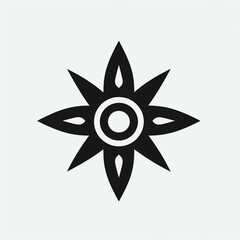 Abstract Black  White Starburst Mandala Design