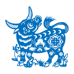 China zodiac silhouette buffalo icon