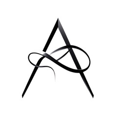 minimalist logo loop letter A