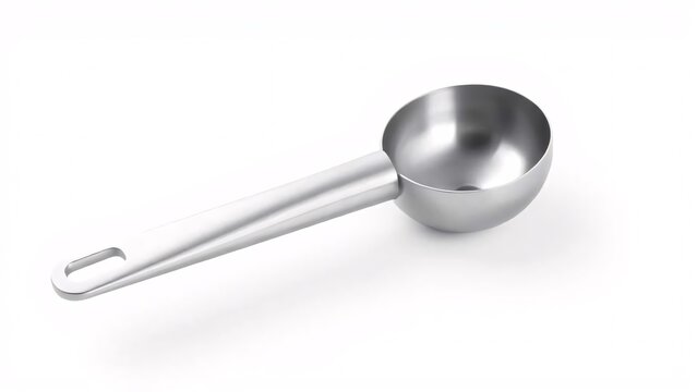 Polished metal scoop glows softly