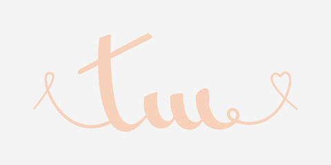 TM initial wedding monogram calligraphy vector illustration. Hand drawn lettering t and m love logo design for valentines day poster, greeting card