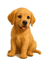 golden retriever puppy on white background