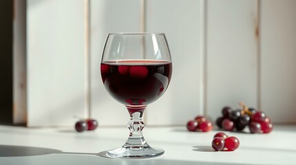 Grape Juice in Vintage Wine Glass