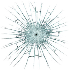 Obraz premium A cracked surface with radial lines emanating from the center, on a black background