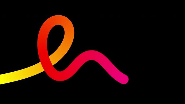 Color Line Shape with Gradient. Rainbow Color Wave Line. Abstract Wavy Pattern. 3D Wave Doodle Ribbons