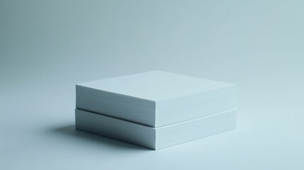 Minimalist Light Blue Textured Square Platforms on Pale Blue Background