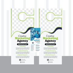 Modern Door hanger flyer templet design 