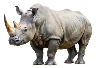 Obraz premium rhino isolated on a white background. PNG Transparent file type with high definition quality Available.