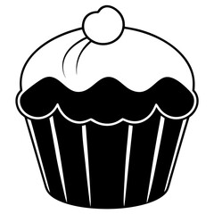 vector illustration of a cupcake