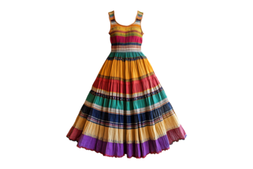 Hand-loomed Cotton dress isolated on transparent background
